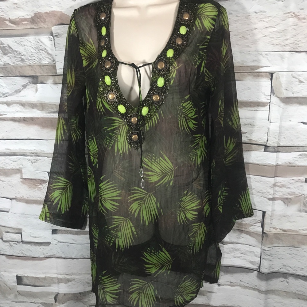 Women’s beach coverup size M embroidered beads